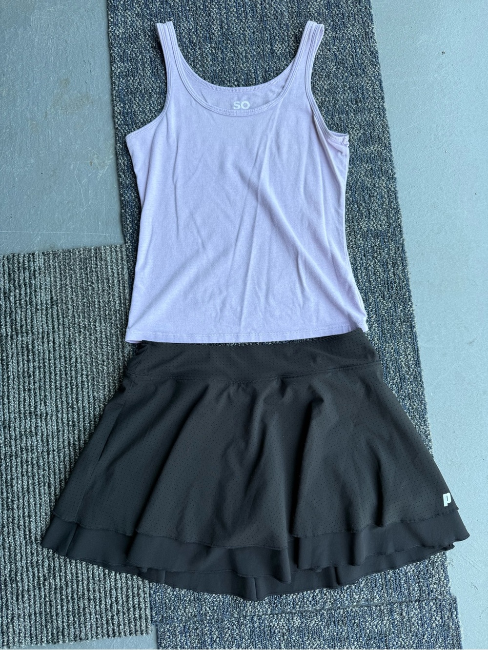 Prince Black Athletic Skirt and Tank Top